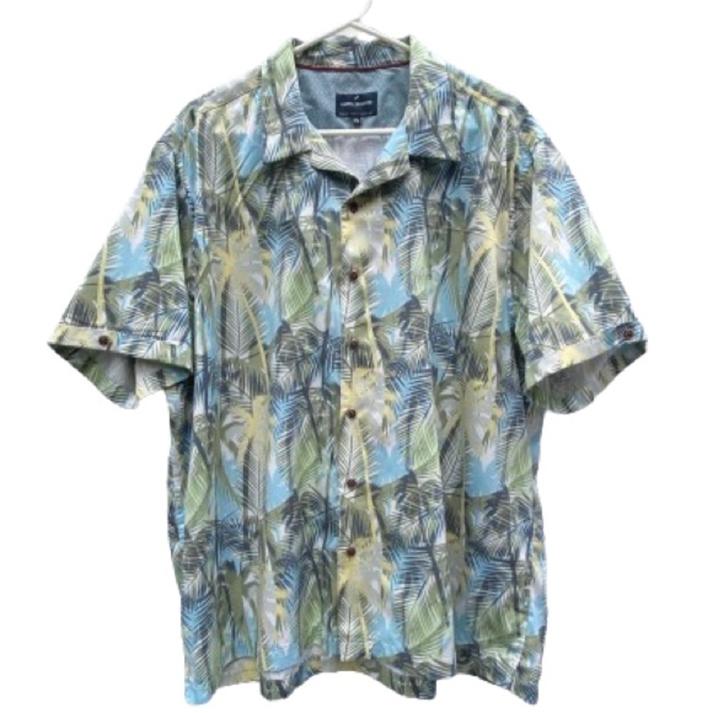 Vintage Tropical Hawaiian Style Button Down Cotton Resort Shirt Size XXL